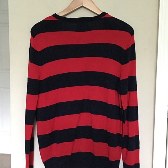 Express Men’s Small Navy/Red Sweater - Picture 3 of 4